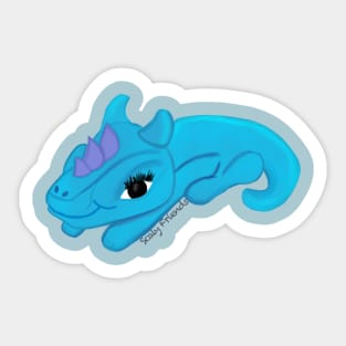 Bella the Blue Dino- The Scaly Friend's Collection Artwort By TheBlinkinBean Sticker